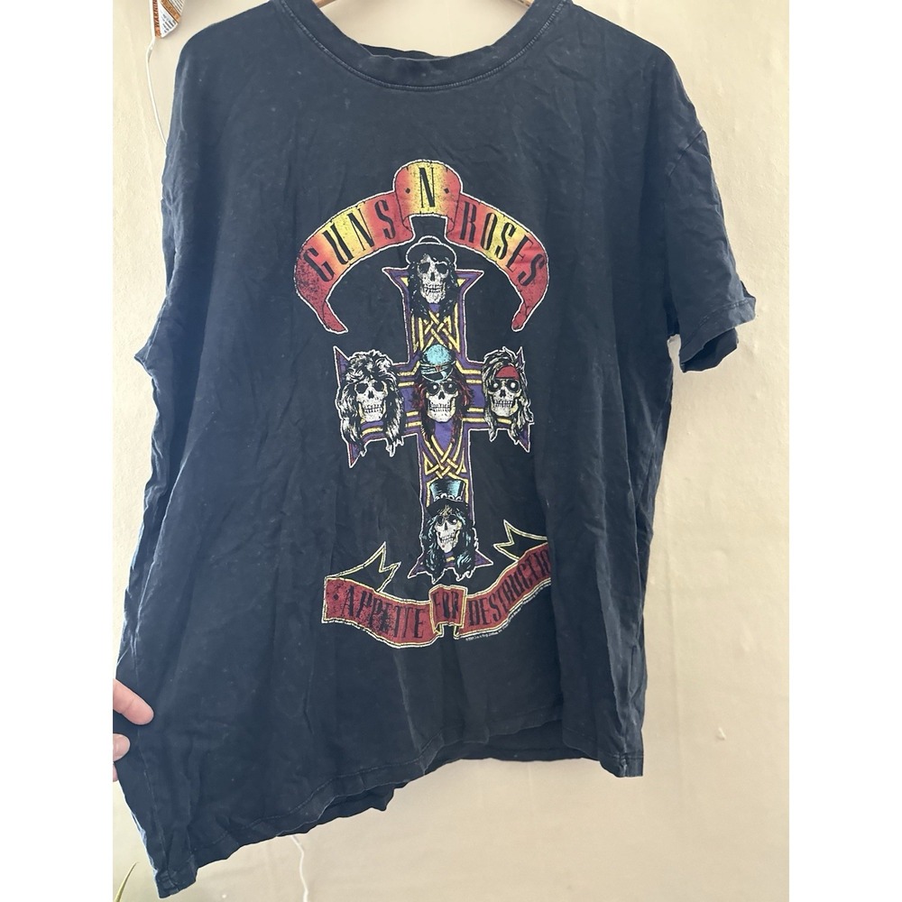 Womens Guns 'N Roses Tee‎ Size L Cotton Appetite For Destruction Rock Band Merch